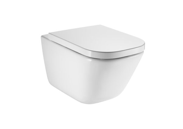 The Gap Rimless Компактна стенна тоалетна чиния със седалка плавно спускане Roca
