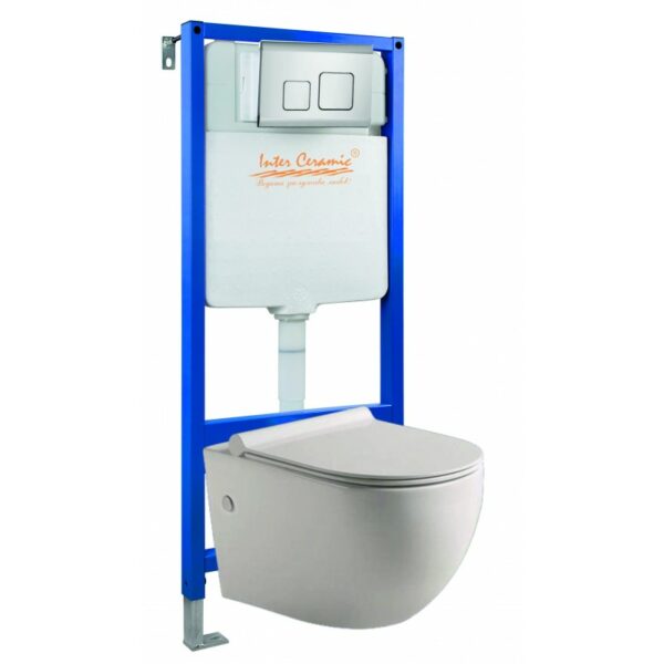 Дария 5в1 Rimless Комплект тоалетна за вграждане Inter Ceramic