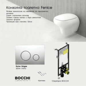Комплект структура Bocchi с тоалетна Fenice Rimless Bocchi