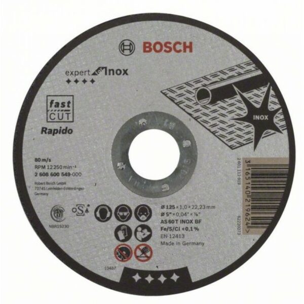 Диск за рязане for Inox-Rapido Bosch 125х1 мм 2608600549