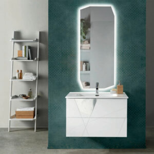 Дизайнерски долен шкаф за баня Crizia 82cm бял мат Bluelife