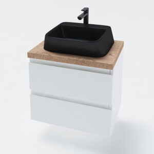Долен шкаф за баня Firenze с чекмеджета и дървен плот 60cm