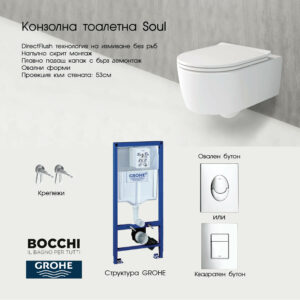 Комплект структура Grohe с тоалетна Soul Villeroy & Boch