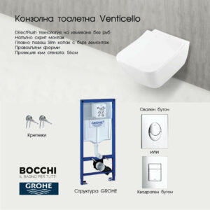 Комплект структура Grohe с тоалетна Venticello Villeroy & Boch