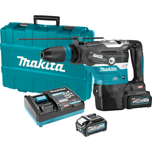 Акумулаторен перфоратор Makita HR005GM202, SDS-max с 2 батерии 4 Ah, зарядно и куфар