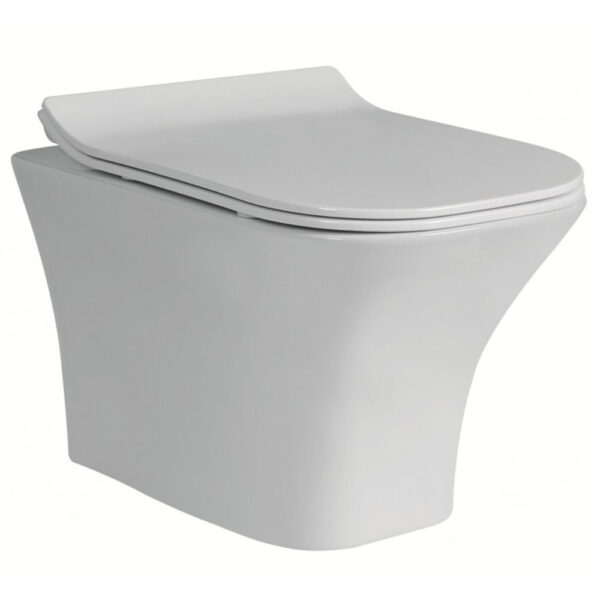 Стенна тоалетна чиния с тънка седалка ICC 3435W Rimless Inter Ceramic
