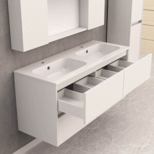 Долен шкаф за баня с двоен умивалник 120cm Inter Ceramic