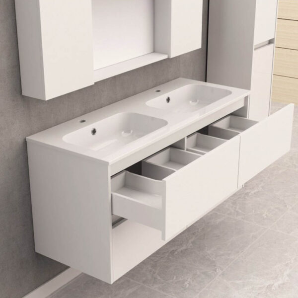 Долен шкаф за баня с двоен умивалник 120cm Inter Ceramic