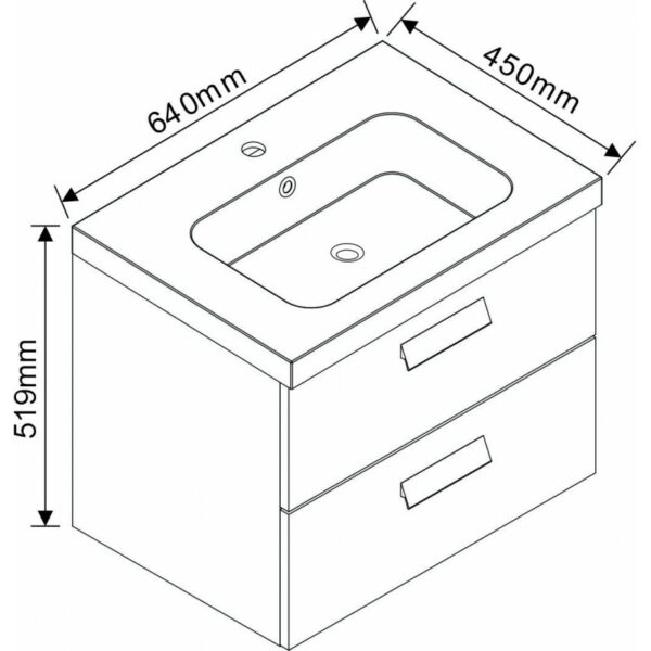 Долен шкаф за баня 64cm ICP 6452 Inter Ceramic