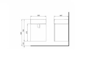 Долен шкаф за баня Twins с врата бял гланц 50cm Kolo