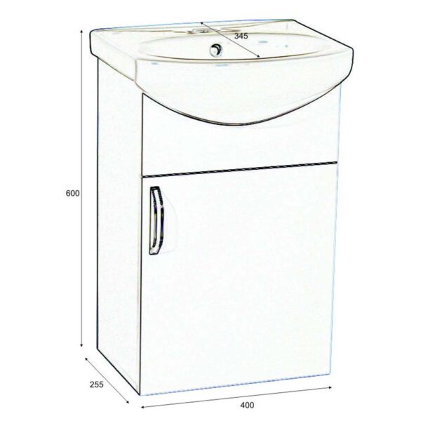 Долен шкаф за баня Мини конзолен с умивалник 40cm Баня М