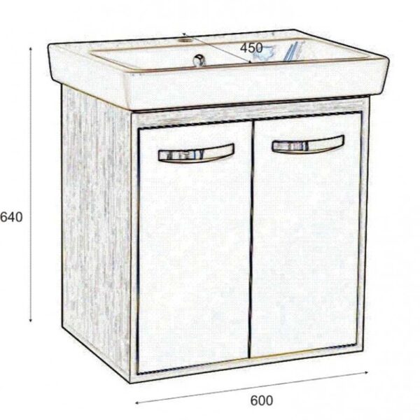 Долен шкаф за баня Радост с умивалник 60cm Баня М
