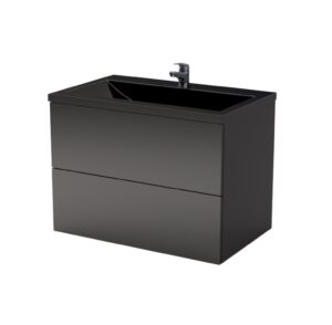 Долен шкаф за баня Napoli с умивалник 80cm черен мат