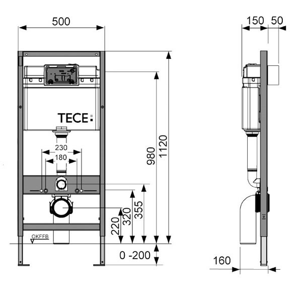 Комплект структура Tece с тоалетна Subway 2.0 Villeroy & Boch
