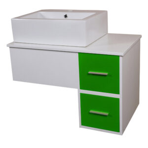 Долен шкаф за баня с умивалник YL-F114D, зелен 75cm