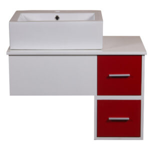 Долен шкаф за баня с умивалник YL-F114B, червен 75cm
