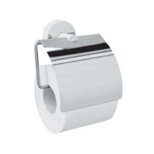 Държач за тоалетна хартия optimo с капак бял