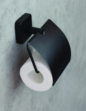 Държач за тоалетна хартия с капак Quattro black, Kapitan 1