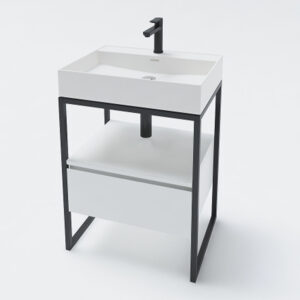Долен шкаф за баня Milano с умивалник, чекмедже и крака 60cm