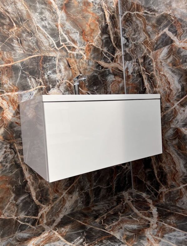 Долен шкаф за баня Milano с умивалник 80cm бял