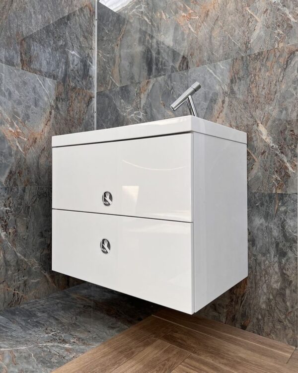 Долен шкаф за баня Palermo с умивалник 75cm бял