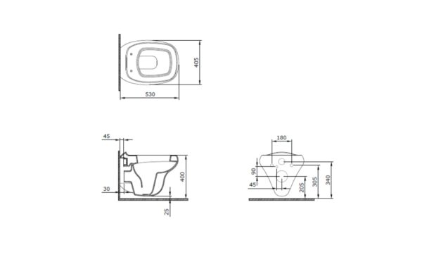 Комплект структура Tece с тоалетна Fenice Rimless бял гланц