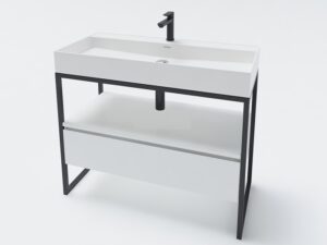 Долен шкаф за баня Milano с умивалник, чекмедже и крака 100cm