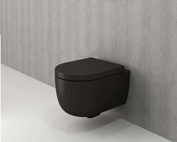 Комплект структура Bocchi с тоалетна Tondo Rimless черен мат