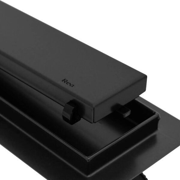 Линеен сифон за вграждане наплочка с черна рамка Neo Pure Black Pro
