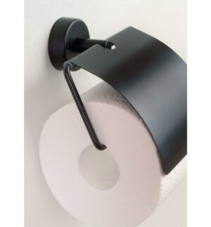 Държач за тоалетна хартия с капак Moderno black, черен мат Kapitan