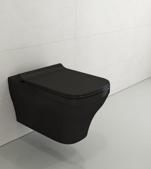 Комплект структура Grohe с тоалетна Firenze Rimless Slim черен мат