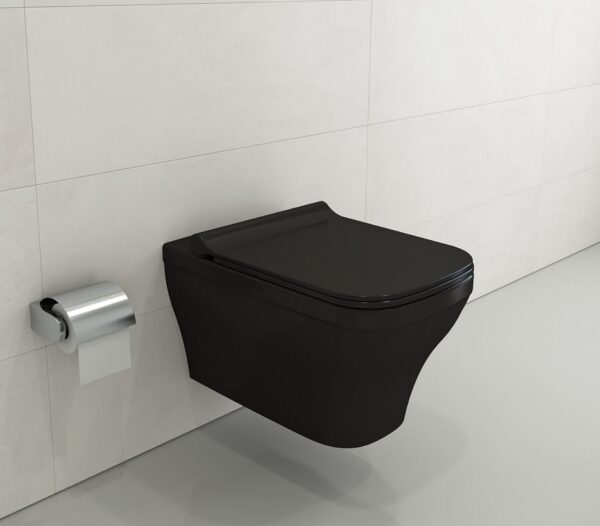 Комплект структура Bocchi с тоалетна Firenze Rimless Slim черен мат