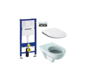 Тоалетна за вграждане Selnova с хром бутон Duofix Delta21 Geberit