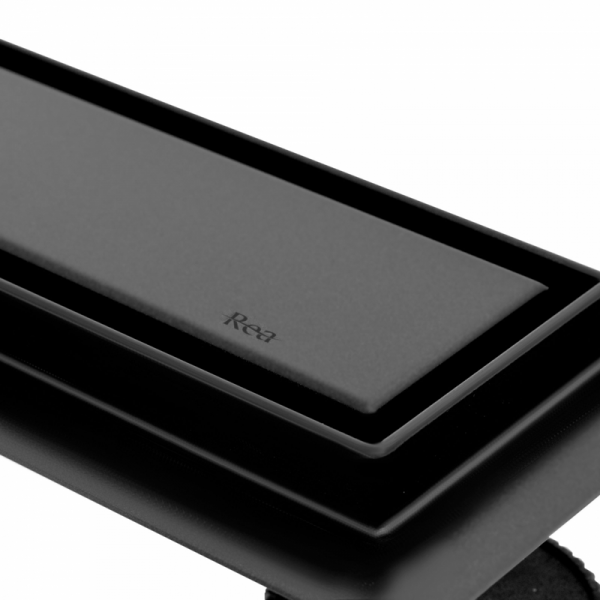 Линеен сифон за вграждане на плочка с черна рамка NeoPure 700mm