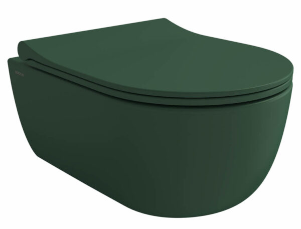 Стенна тоалетна чиния Tondo Rimless Slim зелен мат Bocchi
