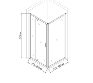 Квадратна душ кабина SW-6601C прозрачно стъкло 90х90 Forma Vita