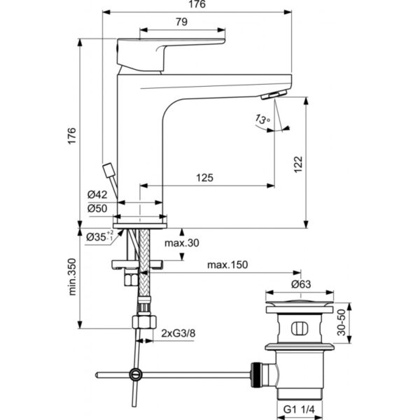 Термостатен душ комплект Ceratherm T25 Ideal Standard