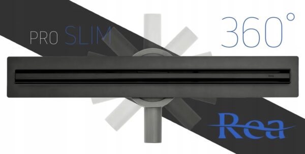 Линеен сифон Rea NEO Slim Pro Black 600mm с ултра тънък дизайн