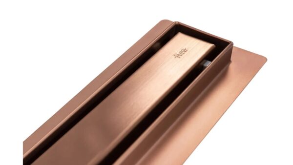 Линеен сифон Rea NEO Slim Pro brushed copper 600mm с ултра тънък дизайн цвят полиран мед