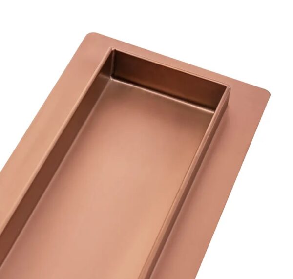 Линеен сифон за вграждане на плочка Rea Pure Neo brushed copper 600mm