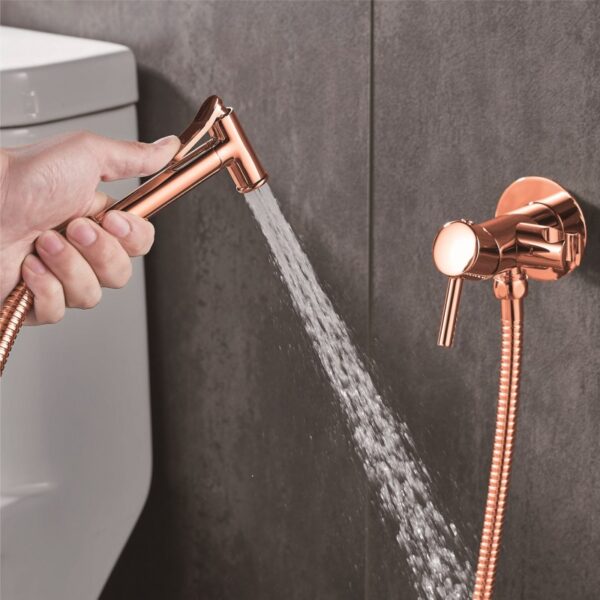 Смесител за вграждане с хигиенен душ 3314RG, розово злато Inter Ceramic