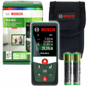 Лазерна ролетка bosch plr 40c 0603672300 с две батерии x 1,5 v lr03 (aaa) и защитна чанта