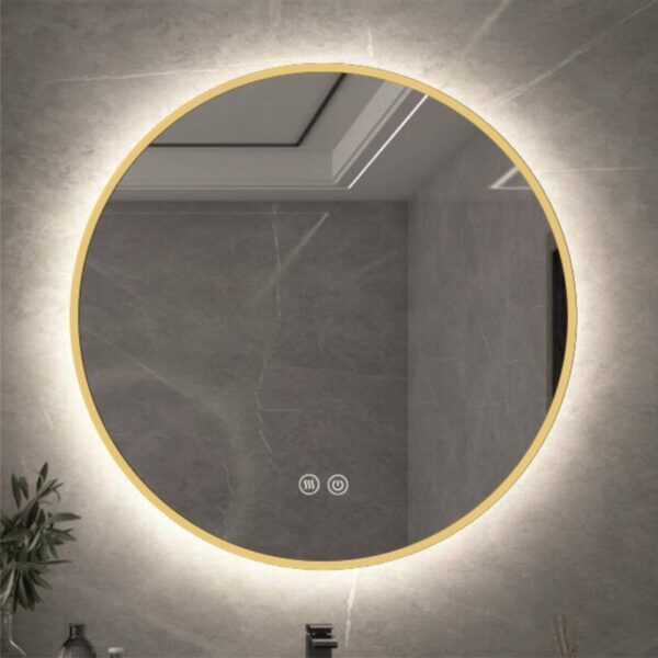 Огледало с LED осветление Рания 60cm, златна рамка Inter Ceramic
