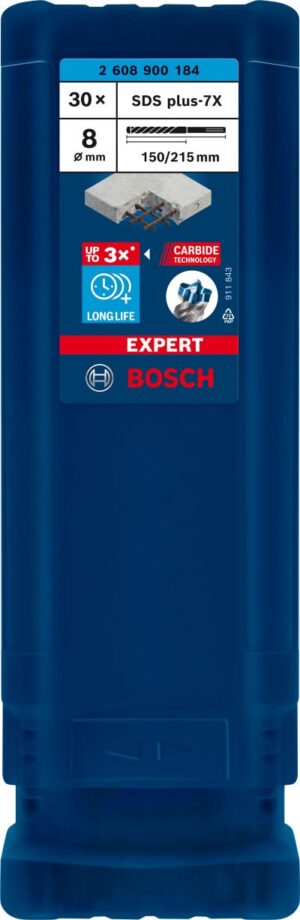 Свредло bosch expert sds plus 7x 8x150x215 mm 2608900184 30 броя