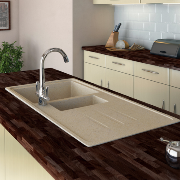 Кухненска мивка за вграждане ICGS 8201SAND Inter Ceramic