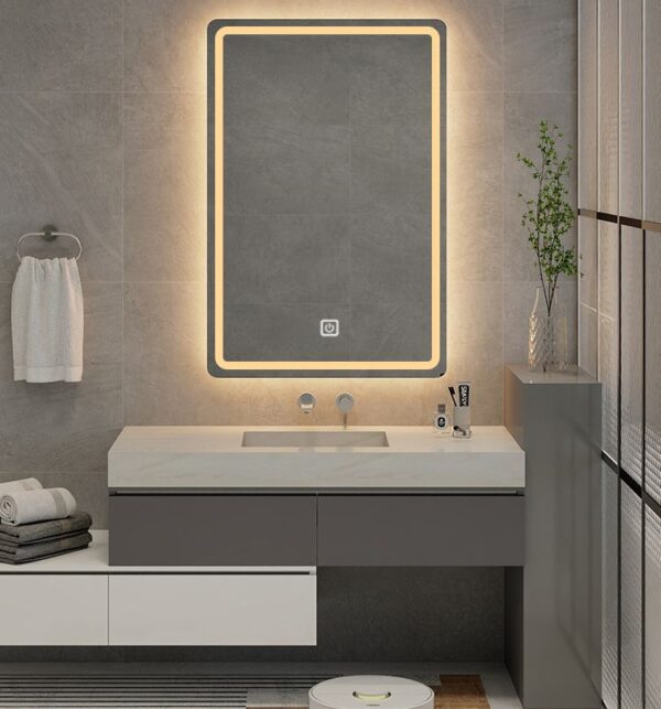 Огледало за баня с LED осветление 50x70cm с три цвята светлина