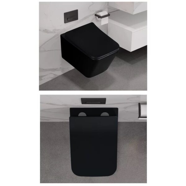 Стенна тоалетна чиния ICC 5135 Rimless черен мат Inter Ceramic