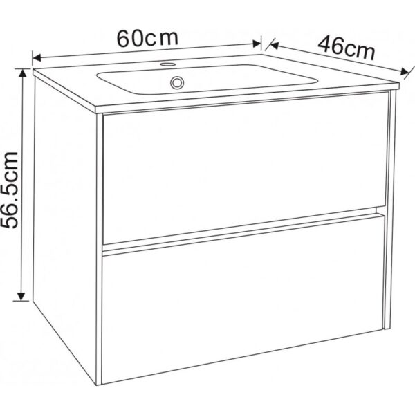 Долен шкаф за баня 60cm BG 5955, бял гланц Inter Ceramic