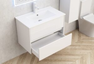 Долен шкаф за баня 80cm BG 7955, бял гланц Inter Ceramic