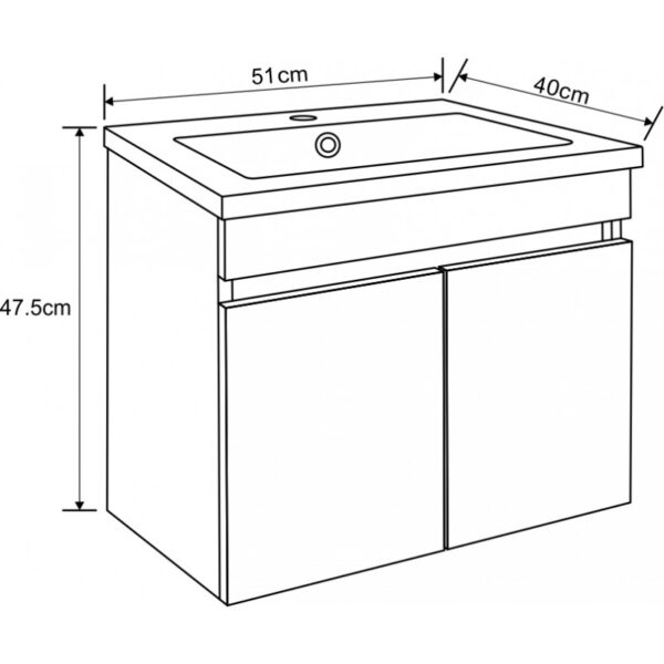 Долен шкаф за баня 51cm ICP 5082 Inter Ceramic